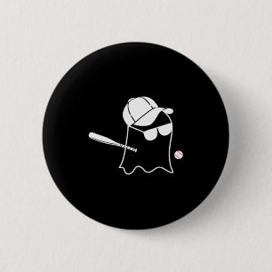 Badge Rond 5 Cm Costume de baseball de fantôme Halloween drôle de