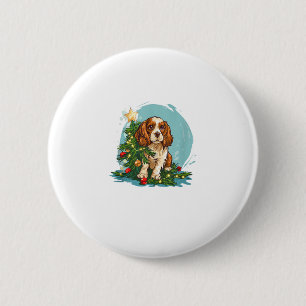 Badge Rond 5 Cm Costume de chien festif amusant avec Noël décoré