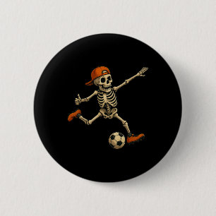 Badge Rond 5 Cm Costume de football de squelette d'Halloween pour