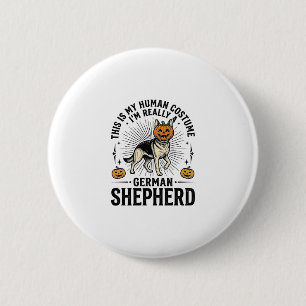 Badge Rond 5 Cm Costume de Halloween drôle de chien de berger alle