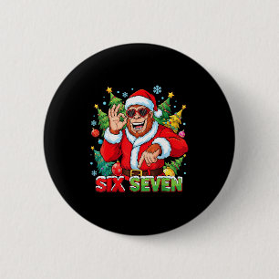 Badge Rond 5 Cm Costume de Noël Sasquatch 67 Bigfoot Six Seven Mèm
