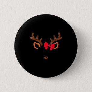 Badge Rond 5 Cm Costume de Noël visage de renne Gles Xmas Pyjama G