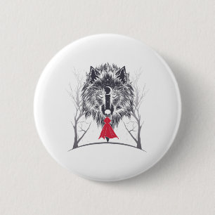 Badge Rond 5 Cm Costume de Petit Chaperon Rouge Gif Pour Filles