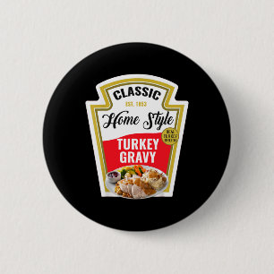 Badge Rond 5 Cm Costume de pot à sauce pour une fête de Thanksgivi