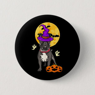 Badge Rond 5 Cm Costume de sorcière d'Halloween pour chien bouledo