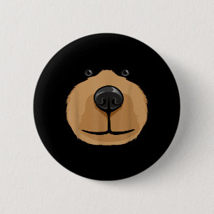 Badge Rond 5 Cm Costume de tête de visage d'ours de dessin animé m