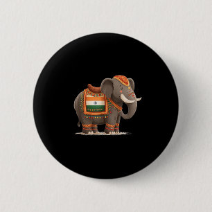 Badge Rond 5 Cm Costume D'Éléphant Indien Pour Eléphants Et Animau