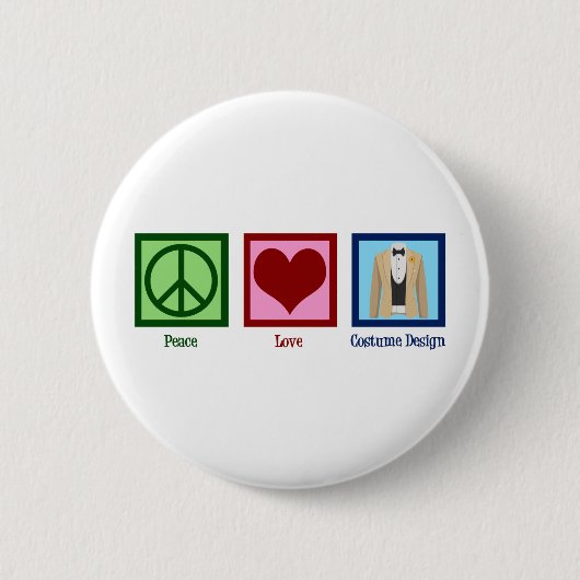 Badge Rond 5 Cm Costume Designer Peace Love Costumes (Devant)