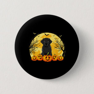 Badge Rond 5 Cm Costume d'Halloween citrouilles chien Labrador noi