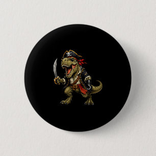 Badge Rond 5 Cm Costume d'Halloween dinosaure pirate dino trex drô