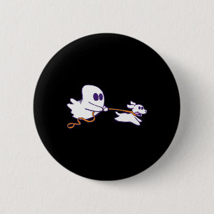Badge Rond 5 Cm Costume d'Halloween graphique pour chien fantôme m