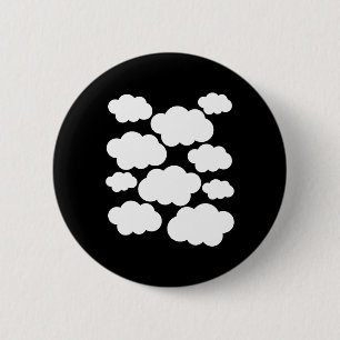 Badge Rond 5 Cm Costume d'Halloween Nuages blancs