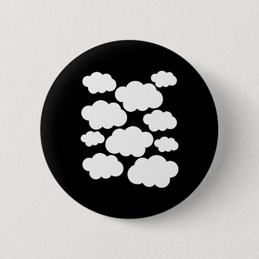 Badge Rond 5 Cm Costume d'Halloween Nuages blancs (Devant)