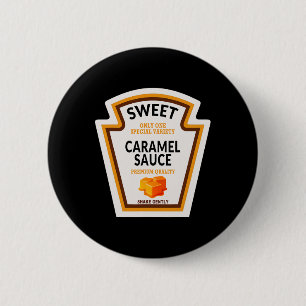Badge Rond 5 Cm Costume d'Halloween Sauce Caramel 2024 Famille drô