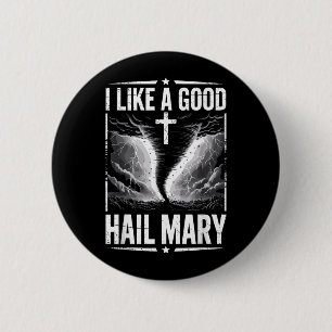 Badge Rond 5 Cm Costume drôle de chasseur d'orage Jésus Foi