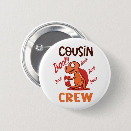 Badge Rond 5 Cm Costume Éffrayant Dinosaure Halloween à l'équipage (Devant & derrière)