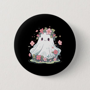 Badge Rond 5 Cm Costume Fleur Fantôme Halloween Femmes Filles Hall
