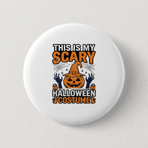 Badge Rond 5 Cm Costume Halloween Épouvantable Chapeau de Sorcière