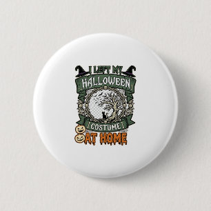 Badge Rond 5 Cm Costume Halloween Gauche Maison Arbre Chat Citroui
