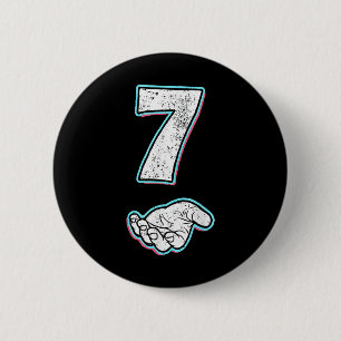 Badge Rond 5 Cm Costume Halloween Homme Femme Numéro 7 Corresponda