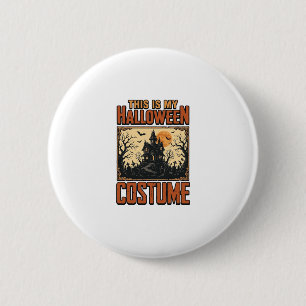 Badge Rond 5 Cm Costume Halloween Maison Hantée Vintage T-Shirt De