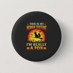 Badge Rond 5 Cm Costume humain de renard drôle d'Halloween