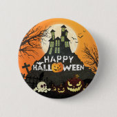 Badge Rond 5 Cm Costume Maison Hantée éffrayante nuit Ciel Hallowe (Devant)