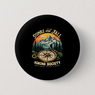 Badge Rond 5 Cm Costume rétro vintage de randonnée et d'escalade V