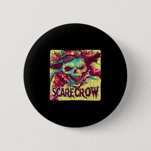 Badge Rond 5 Cm Costume Scarecrow Squelette Pour Agriculteur Et Ha