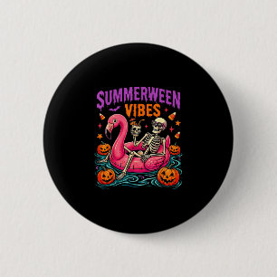 Badge Rond 5 Cm Costume squelette Halloween d'été effrayant