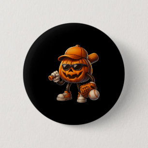 Badge Rond 5 Cm Costumes d'Halloween de baseball Jack-o'-lantern é