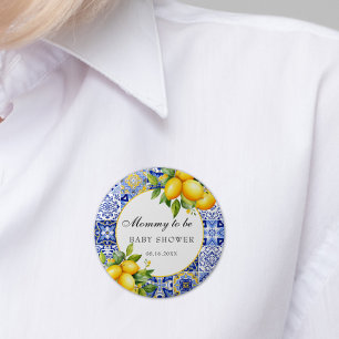 Badge Rond 5 Cm Côte d'Amalfi Baby shower italien Citrus Lemon