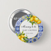 Badge Rond 5 Cm Côte d'Amalfi Baby shower italien Citrus Lemon (Devant & derrière)