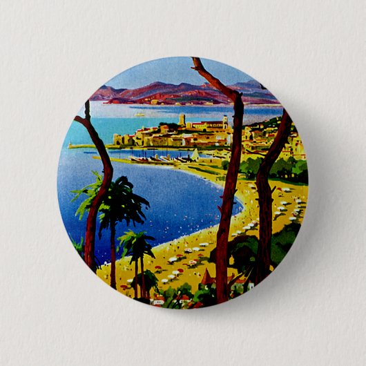 Badge Rond 5 Cm ~ Cote d'Azur de Cannes (Devant)