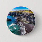 Badge Rond 5 Cm Côte d'Hellnahraun, Islande (Devant)