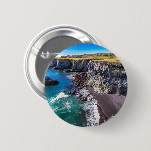 Badge Rond 5 Cm Côte d'Hellnahraun, Islande