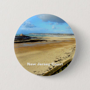 Badge Rond 5 Cm Côte du New Jersey, New Jersey