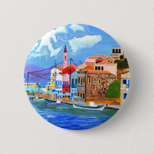 Badge Rond 5 Cm Côte grecque 