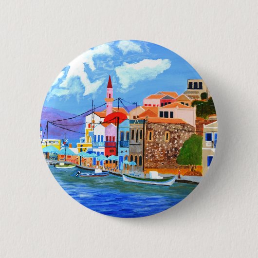 Badge Rond 5 Cm Côte grecque (Devant)