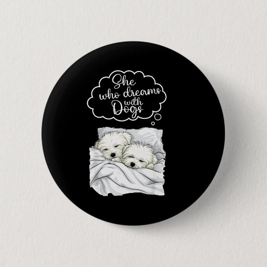 Badge Rond 5 Cm Coton De Tulear Dog Nightgown Pajama  (Devant)