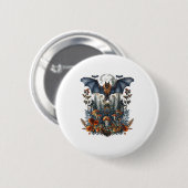 Badge Rond 5 Cm Cottagecore Butterflies Bats N Mushroom Moon Gobli (Devant & derrière)