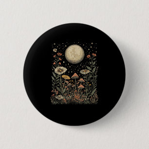Badge Rond 5 Cm Cottagecore Lune Champignon Phase Lunaire Goblinco