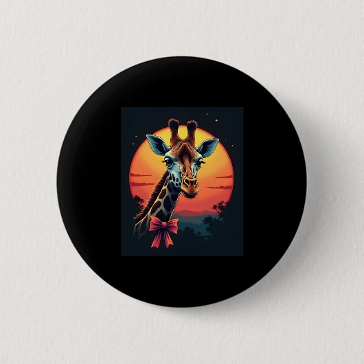 Badge Rond 5 Cm Cou de girafe comme un Rollercoaster Run Funny Ret (Devant)