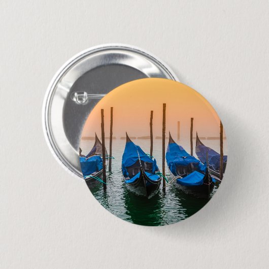 Badge Rond 5 Cm Coucher de soleil à Venise (Devant & derrière)