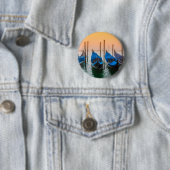 Badge Rond 5 Cm Coucher de soleil à Venise (En situation)
