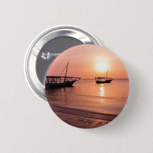 Badge Rond 5 Cm Coucher de soleil à Zanzibar (Devant & derrière)