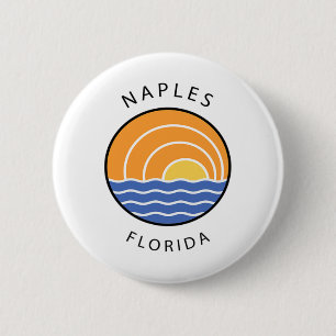 Badge Rond 5 Cm Coucher de soleil coloré Naples Floride Océan Palm