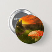 Badge Rond 5 Cm Coucher de soleil d'automne. (Devant & derrière)