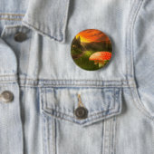 Badge Rond 5 Cm Coucher de soleil d'automne. (En situation)