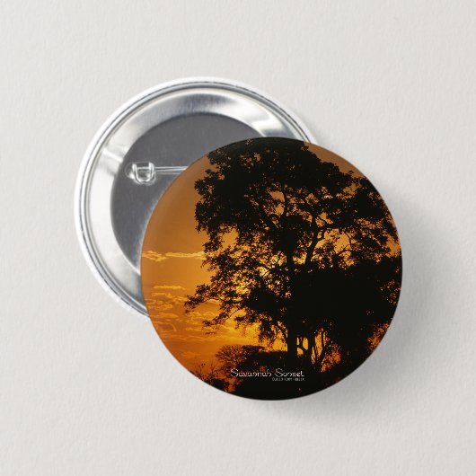 Badge Rond 5 Cm Coucher de soleil de Savannah (Devant & derrière)